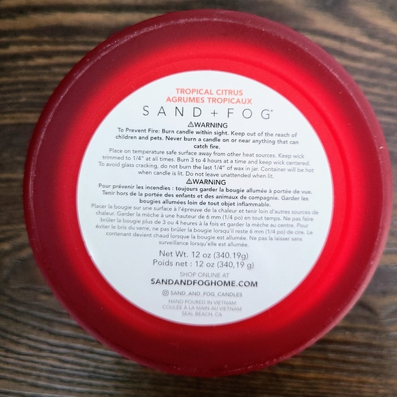 New Sand + Fog Soy Wax Blend 12 oz Candle - Tropical Citrus - Picture 5 of 5